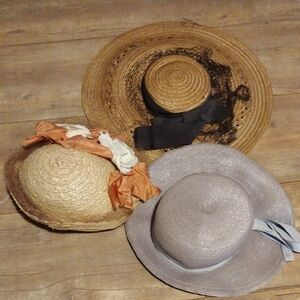 Vintage Straw Hat Lot